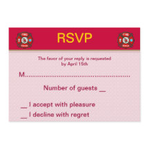 Cartes RSVP de mariage EMT Secourt incendie