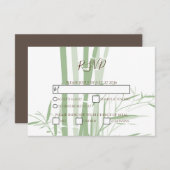 Cartes RSVP de mariage en bambou oriental élégant (Devant / Derrière)