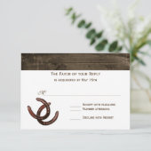 Cartes RSVP de Mariage en Bois de fer à cheval rus (Debout devant)