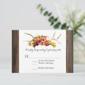Cartes RSVP de mariage en bois de marais de cerfs (Debout devant)