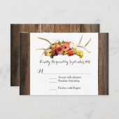 Cartes RSVP de mariage en bois de marais de cerfs (Devant / Derrière)