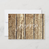 Cartes RSVP de Mariage en Bois Rustique Country Ho (Dos)