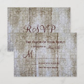 Cartes RSVP de mariage en bois vintage (Devant / Derrière)