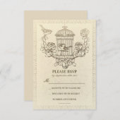 Cartes RSVP de mariage en cage vintages (Devant / Derrière)