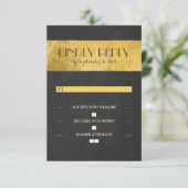 Cartes RSVP de mariage en carton or Chalkboard (Debout devant)