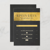 Cartes RSVP de mariage en carton or Chalkboard (Devant / Derrière)