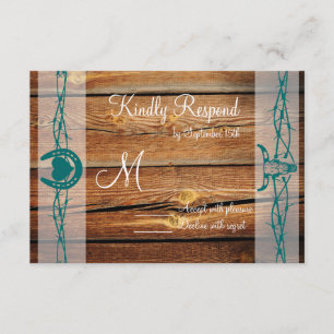 Cartes RSVP de Mariage en fer à cheval rustique Ba