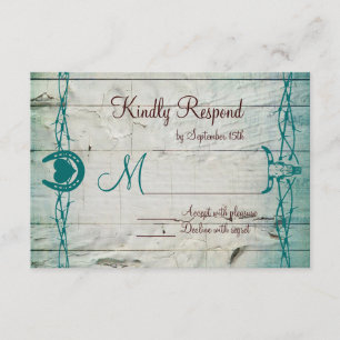 Cartes RSVP de Mariage en fer à cheval rustique Ba