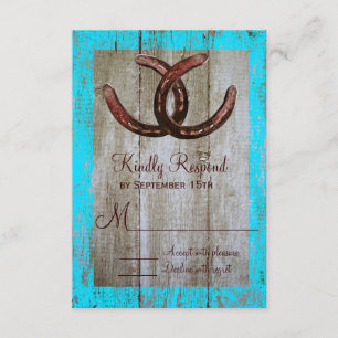 Cartes RSVP de mariage en fer à cheval rustique Tu