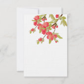 Cartes RSVP de mariage en fleurs d'arbre rose (Dos)