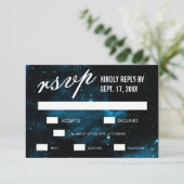 Cartes RSVP de mariage en Galaxie Bleue (Debout devant)