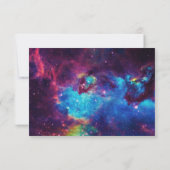 Cartes RSVP de mariage en galaxie colorée (Dos)