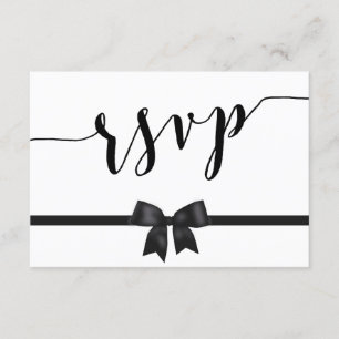Cartes RSVP De Mariage En Noir Et Blanc Personnali