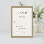 Cartes RSVP de mariage en papier ivoire rustique (Debout devant)
