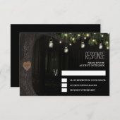 Cartes RSVP de mariage en pot Mason enchanté et ch (Devant / Derrière)