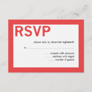 Cartes RSVP de mariage et d'esperie cardiaque mode