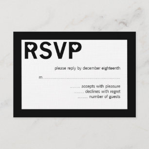 Cartes RSVP de mariage et d'esperie cardiaque mode