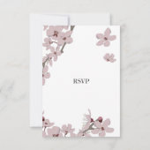 Cartes RSVP de mariage Fleur de Cerisier Élégante (Dos)