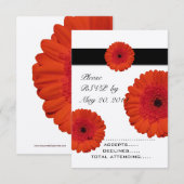 Cartes RSVP de mariage Fleur de Gerber rouge (Devant / Derrière)