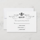 Cartes RSVP de Mariage Fleur de Lis (Devant)