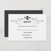 Cartes RSVP de Mariage Fleur de Lis (Devant / Derrière)
