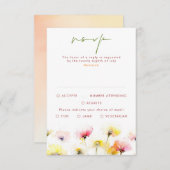Cartes RSVP de mariage Fleur sauvage colorées (Devant / Derrière)