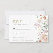 Cartes RSVP de mariage Fleur sauvage rustiques (Devant)