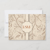 Cartes RSVP de mariage floral classique (Dos)