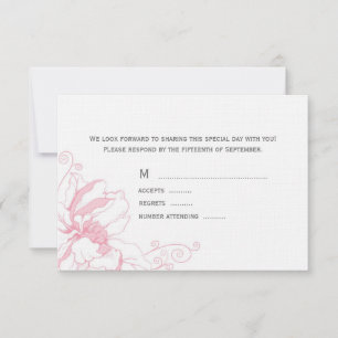 Cartes RSVP de mariage floral délicates