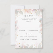 Cartes RSVP de mariage floral léger (Devant)