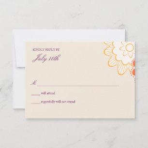 Cartes Rsvp de mariage floral Whimy