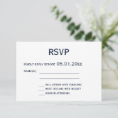 Cartes RSVP De Mariage Gay Bleu Et Blanc (Debout devant)