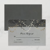 Cartes RSVP de mariage Gold Foil String (Devant / Derrière)