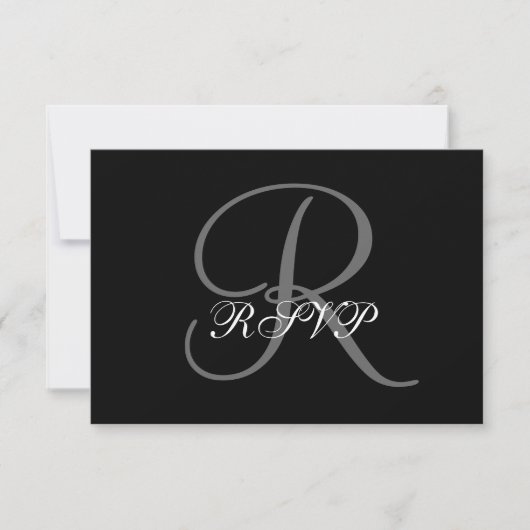 Cartes RSVP de mariage initiales pour les invitati (Devant)