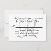Cartes RSVP de mariage initiales pour les invitati (Dos)