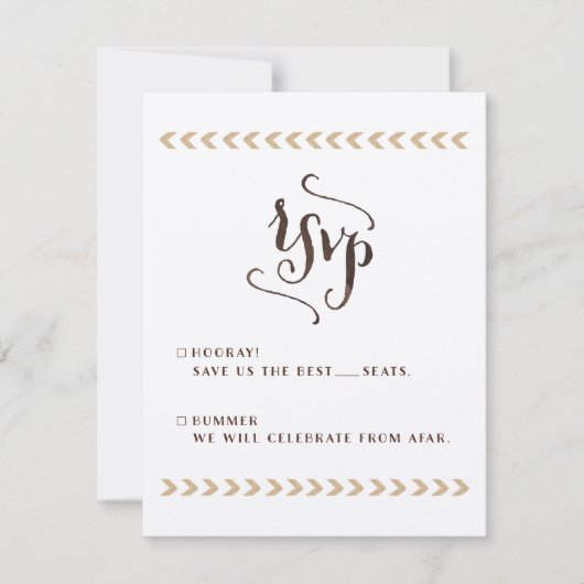 Cartes RSVP de mariage Kraft rustique (Devant)
