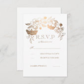 Cartes RSVP de mariage Laurel et Peonies Blanches (Devant / Derrière)