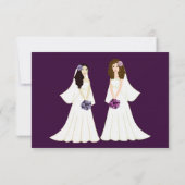 Cartes RSVP de mariage lesbienne personnalisées (Dos)