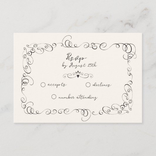 Cartes RSVP de mariage lunaire (Devant)