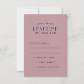 Cartes RSVP de mariage Marine Simple Clean Minimal (Devant)