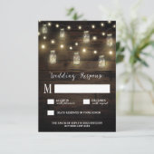 Cartes RSVP de mariage Mason Jar (Debout devant)