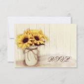Cartes RSVP de mariage Mason Tournesols Rustiques (Dos)