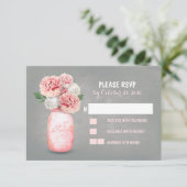 Cartes RSVP de mariage mignonées en pot de mason (Debout devant)