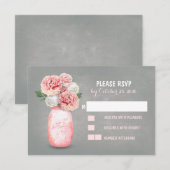 Cartes RSVP de mariage mignonées en pot de mason (Devant / Derrière)