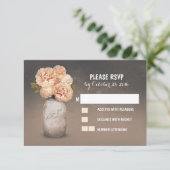 Cartes RSVP de mariage mignonées en pot de mason (Debout devant)
