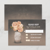 Cartes RSVP de mariage mignonées en pot de mason (Devant / Derrière)