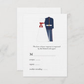 Cartes RSVP de mariage militaire (Devant / Derrière)