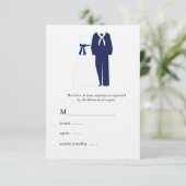 Cartes RSVP de mariage militaire (Debout devant)