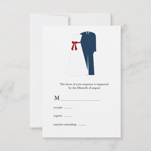 Cartes RSVP de mariage militaire (Devant)