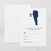 Cartes RSVP de mariage militaire (Devant / Derrière)